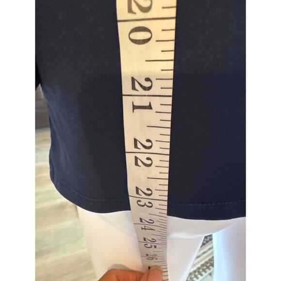 Valerie Stevens Women’s Button Front Tie Hem Blouse Navy Blue Size M - Picture 3 of 7